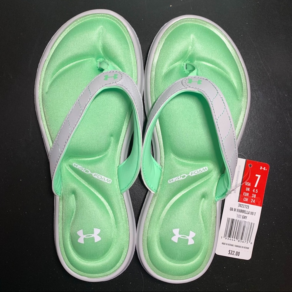 UA Marbella VII 4D Foam Flip Flop Sandals Size 7